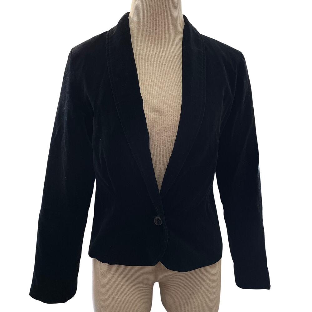 Vintage Black Velvet Blazer Women’s Size 10  Dark Academia